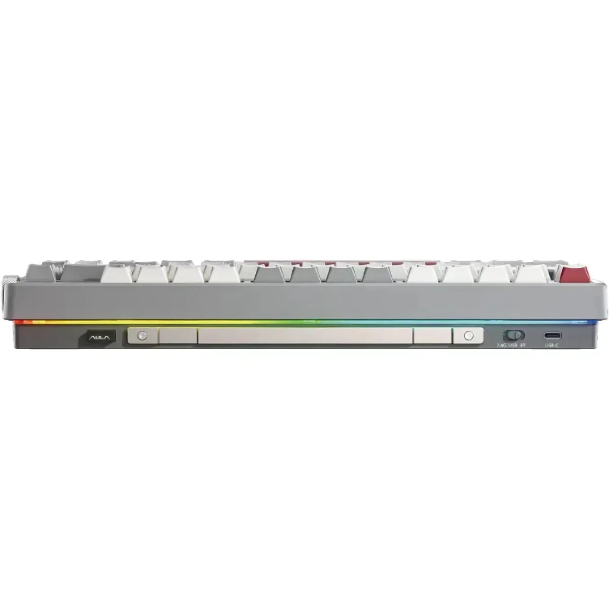 Perifericos Teclado Inalambrico Aula Nova 75 Red+ Gray + White  Switch Caramel Latte Gamer Mecanico BT