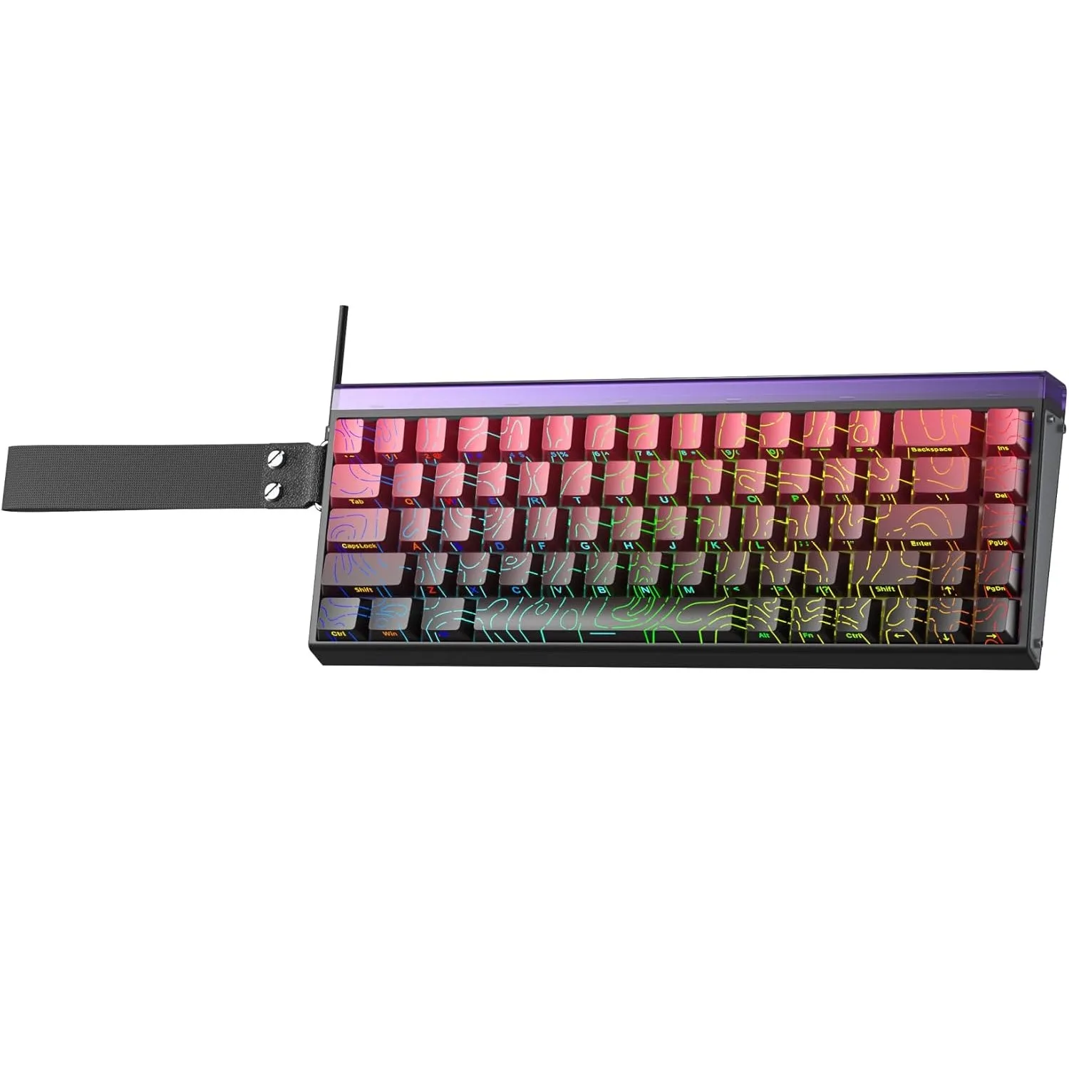 Perifericos Teclado USB Aula Hero 68HE Black + Red + Black Gradient Switch Dragon King Gamer Magnetico