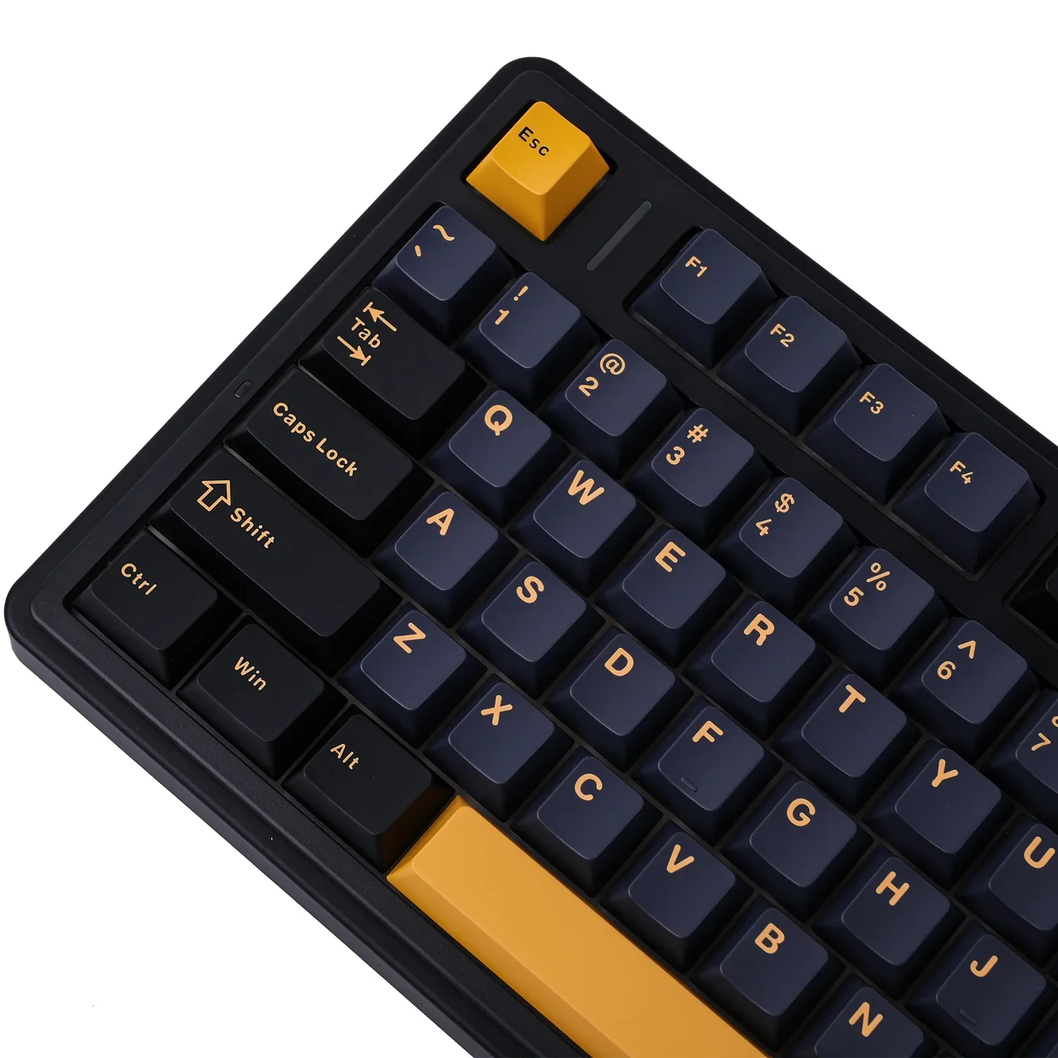 Perifericos Teclado USB Aula F75 Black+Dark Blue+Orange Switch Pink Gamer Mecanico