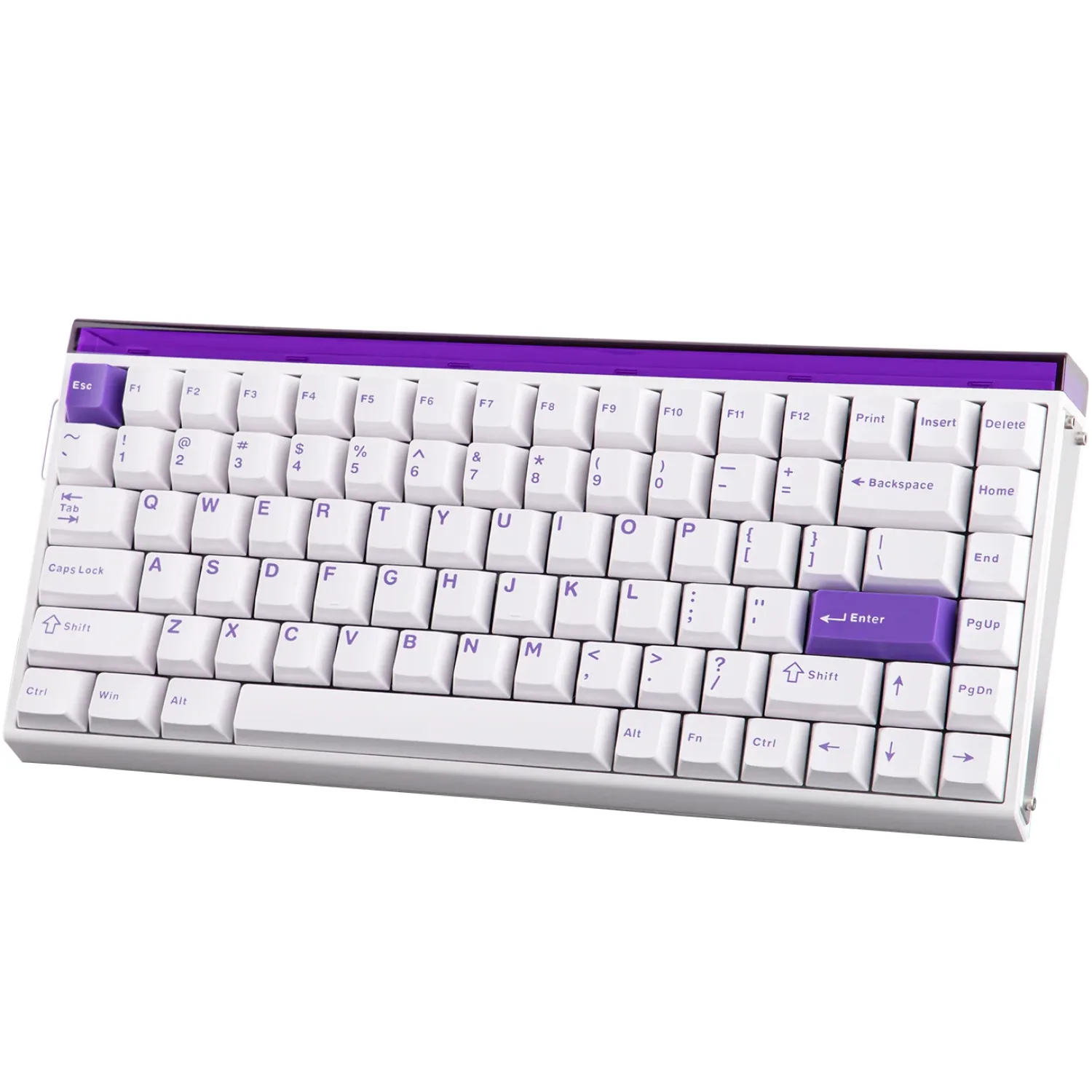 Perifericos Teclado USB Aula Hero 84HE White + Purple Switch Black King Gamer Magnetico