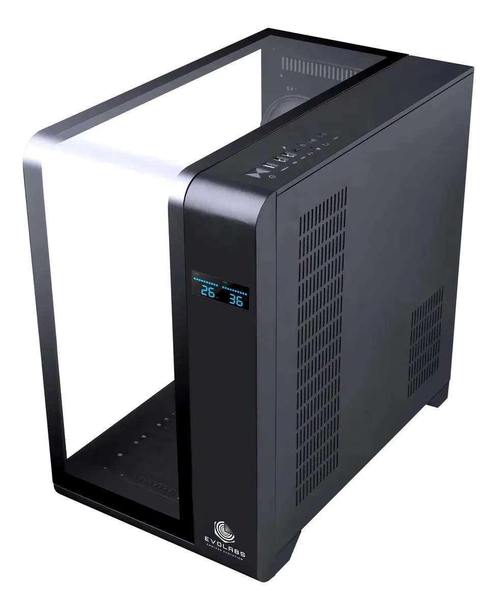 Gabinete Gamer Evolabs Synergy X4 Fan ARGB Black EVO-400AB