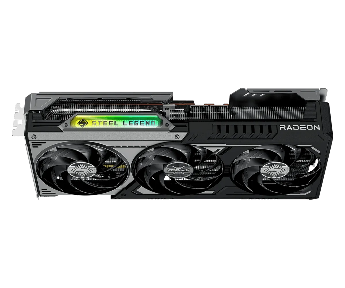 Placa De Video Radeon Asrock RX 9070 XT Steel Legend Dark 16GB RX9070XT SLD 16G