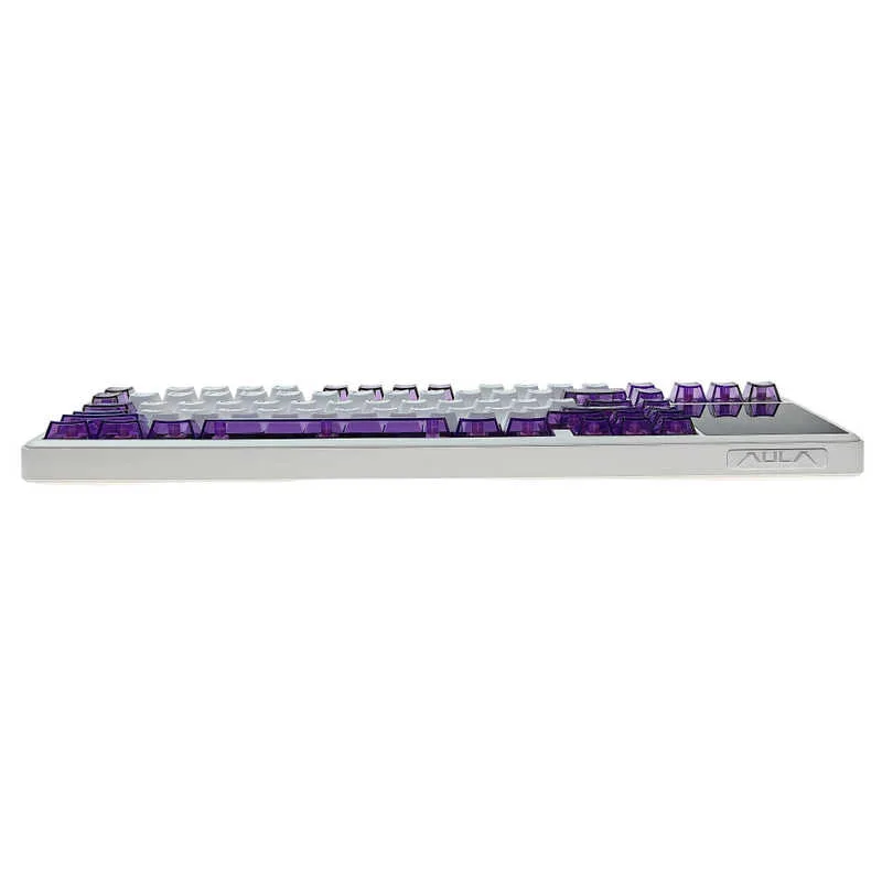 Perifericos Teclado Inalambrico Aula L99 C/Pantalla Semi-transparent Purple+White Switch Raindrop Gamer Mecanico BT
