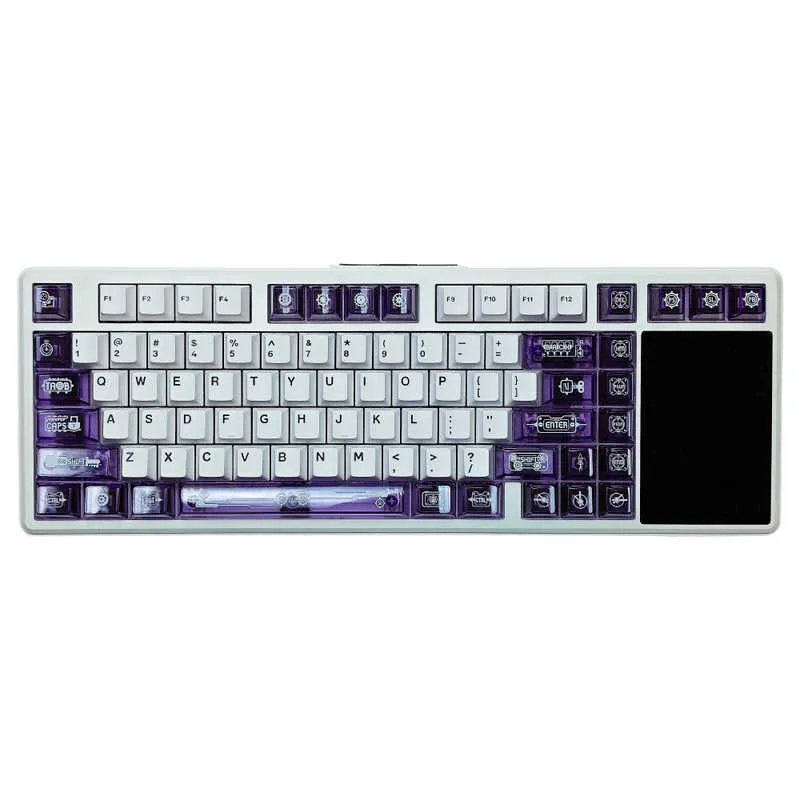 Perifericos Teclado Inalambrico Aula L99 C/Pantalla Semi-transparent Purple+White Switch Raindrop Gamer Mecanico BT