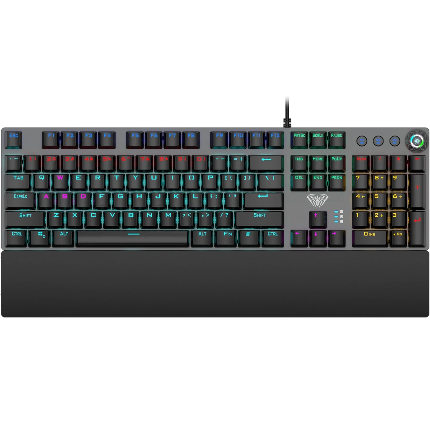 Perifericos Teclado USB Aula F2058 Gray + Black Switch Blue Mecanico Gamer