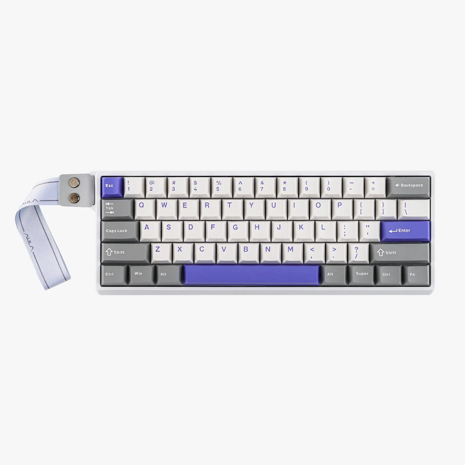 Perifericos Teclado USB Aula WIN60HE MAX Grey + White + Blue Switch Magnetico Gamer