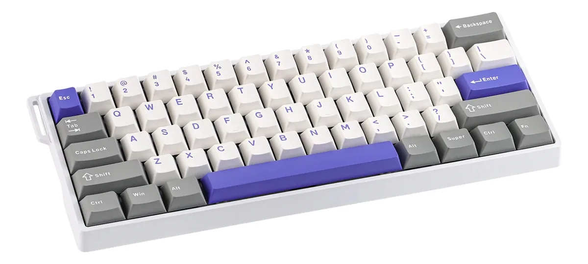 Perifericos Teclado USB Aula WIN60HE MAX Grey + White + Blue Switch Magnetico Gamer