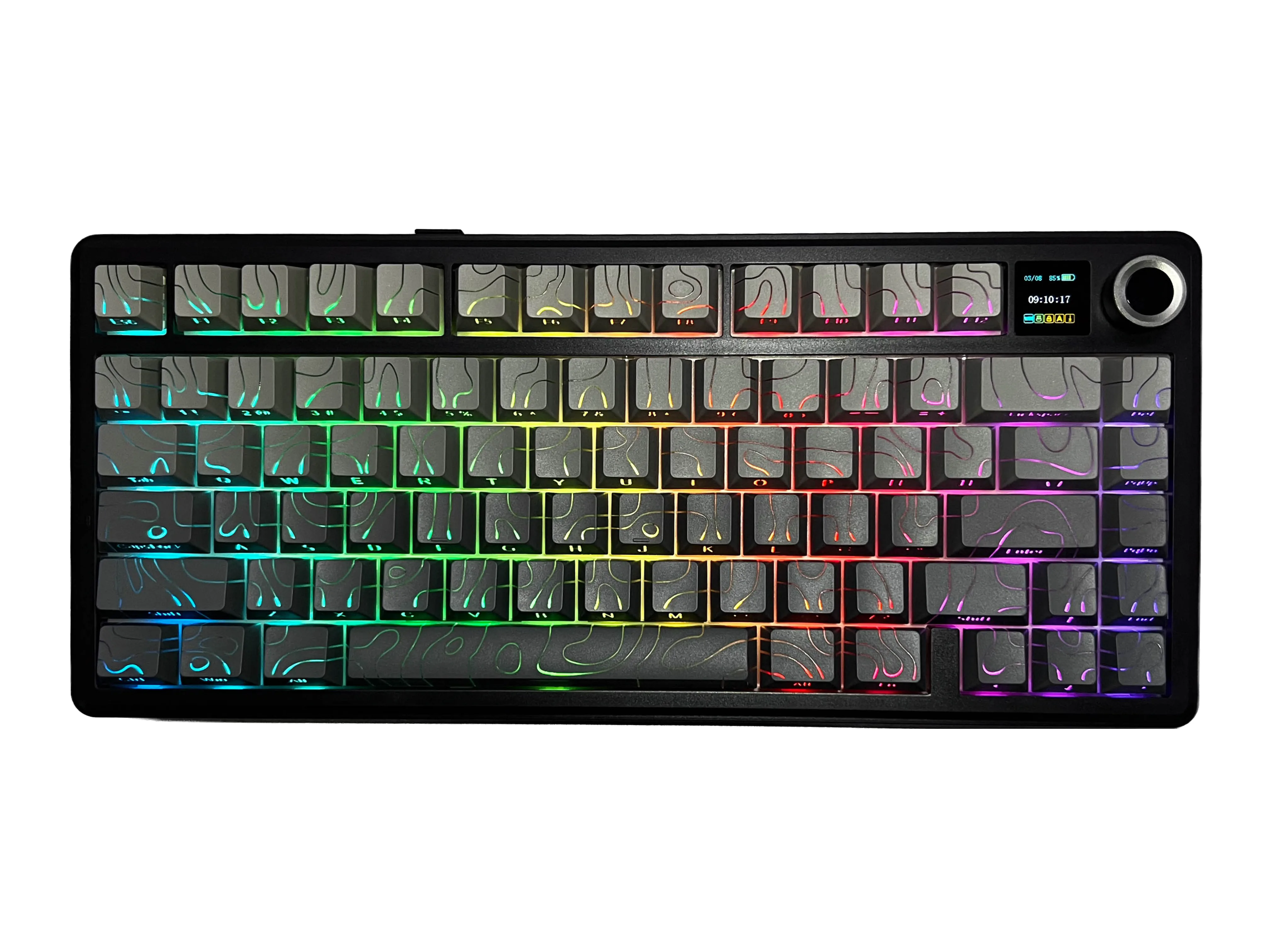 Perifericos Teclado Inalambrico Aula F75 Max Gradient Grey + Contour Line Switch Mecanico BT Gamer