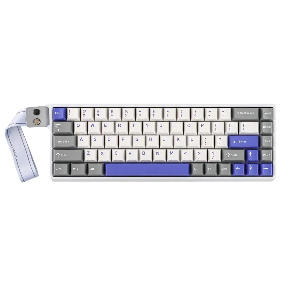 Perifericos Teclado USB Aula WIN68HE Max Grey + White + Blue WingChun Gamer Magnetico Tipo C
