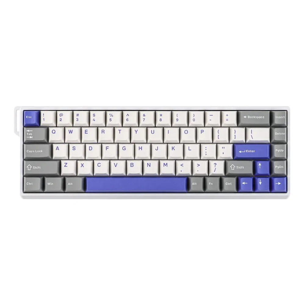 Perifericos Teclado USB Aula WIN68HE Max Grey + White + Blue WingChun Gamer Magnetico Tipo C