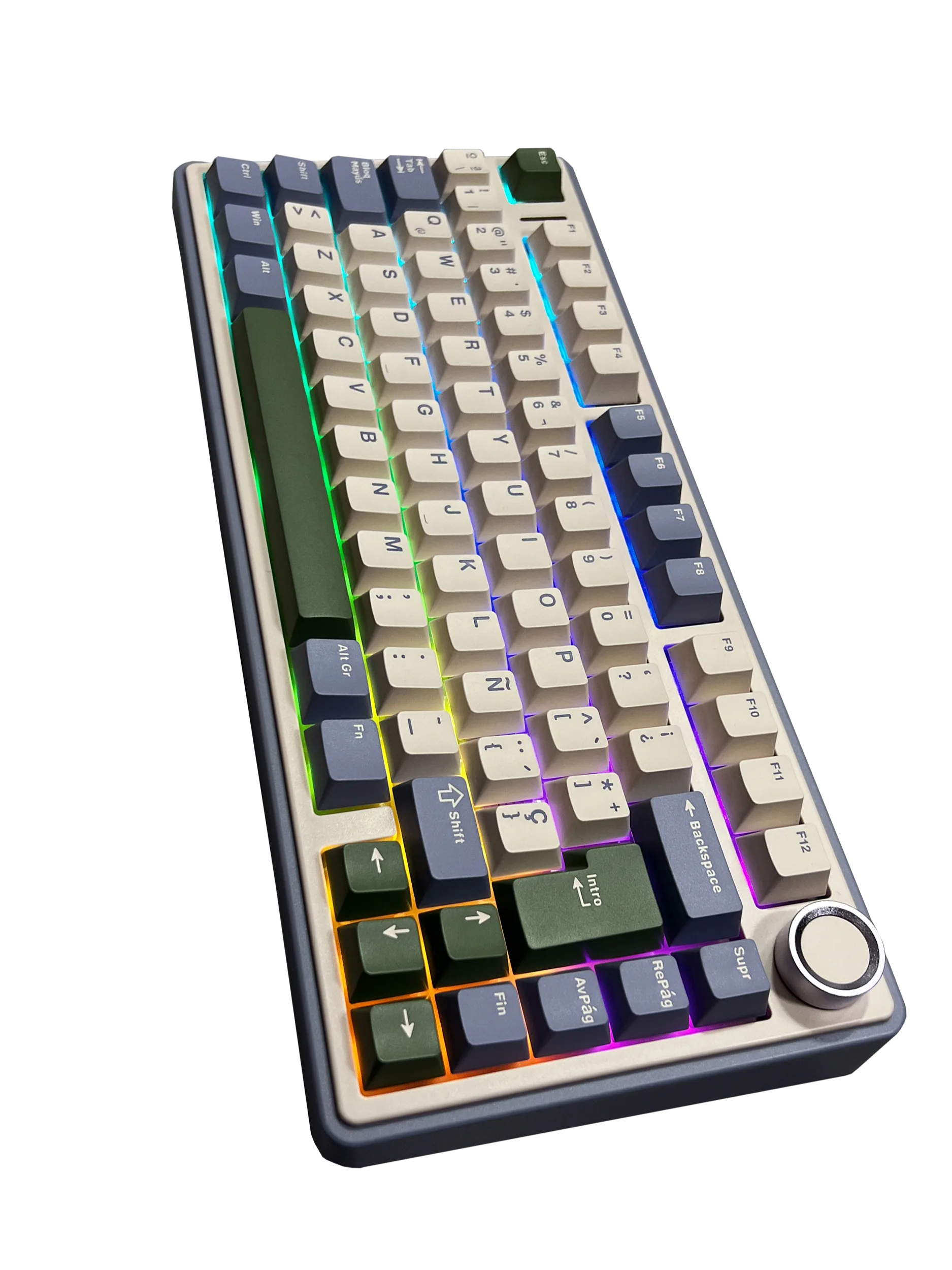 Perifericos Teclado Inalambrico Aula F75 Purple + Beige + Green Switch Reaper Gamer Mecanico BT