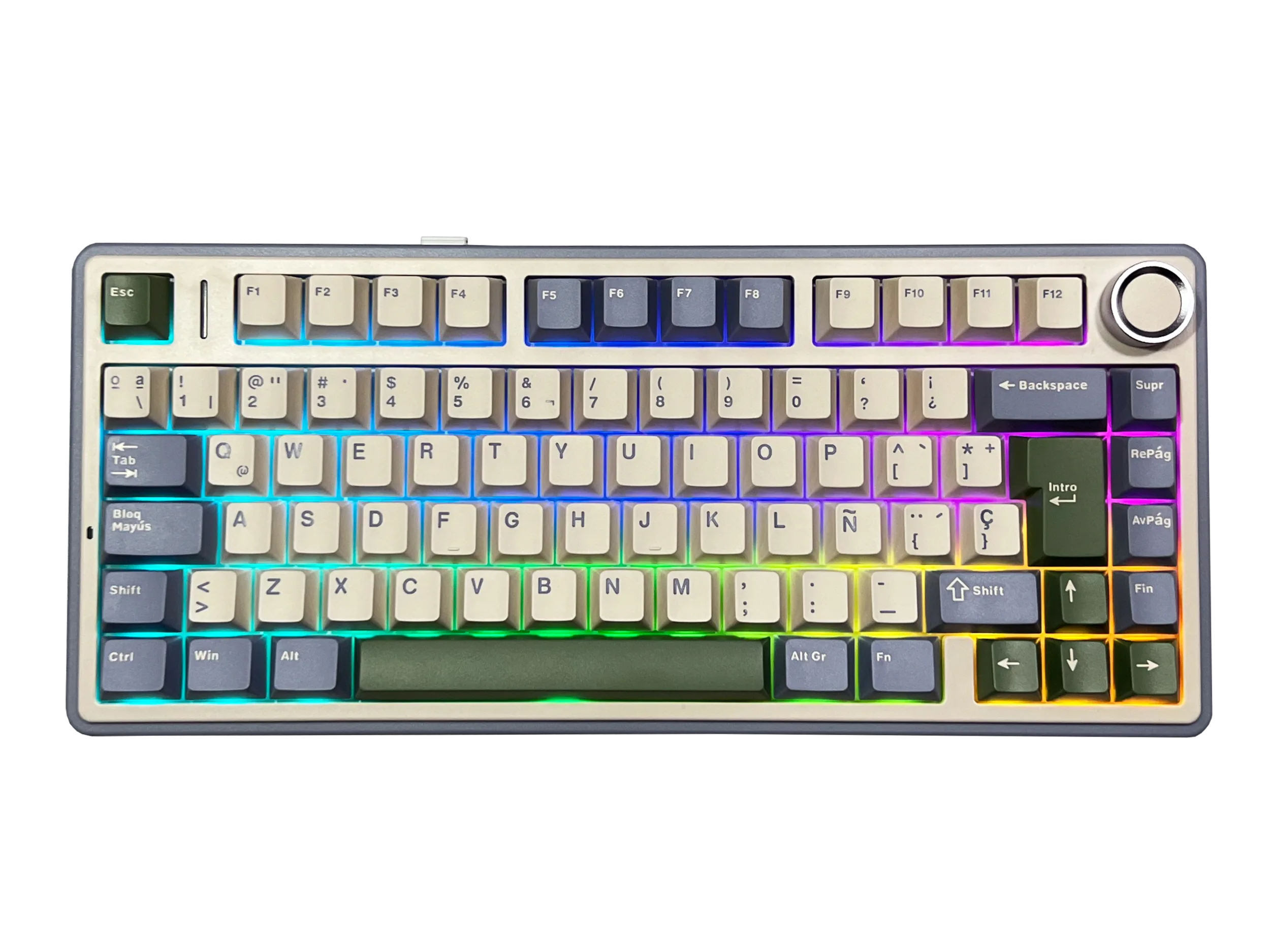 Perifericos Teclado Inalambrico Aula F75 Purple + Beige + Green Switch Reaper Gamer Mecanico BT