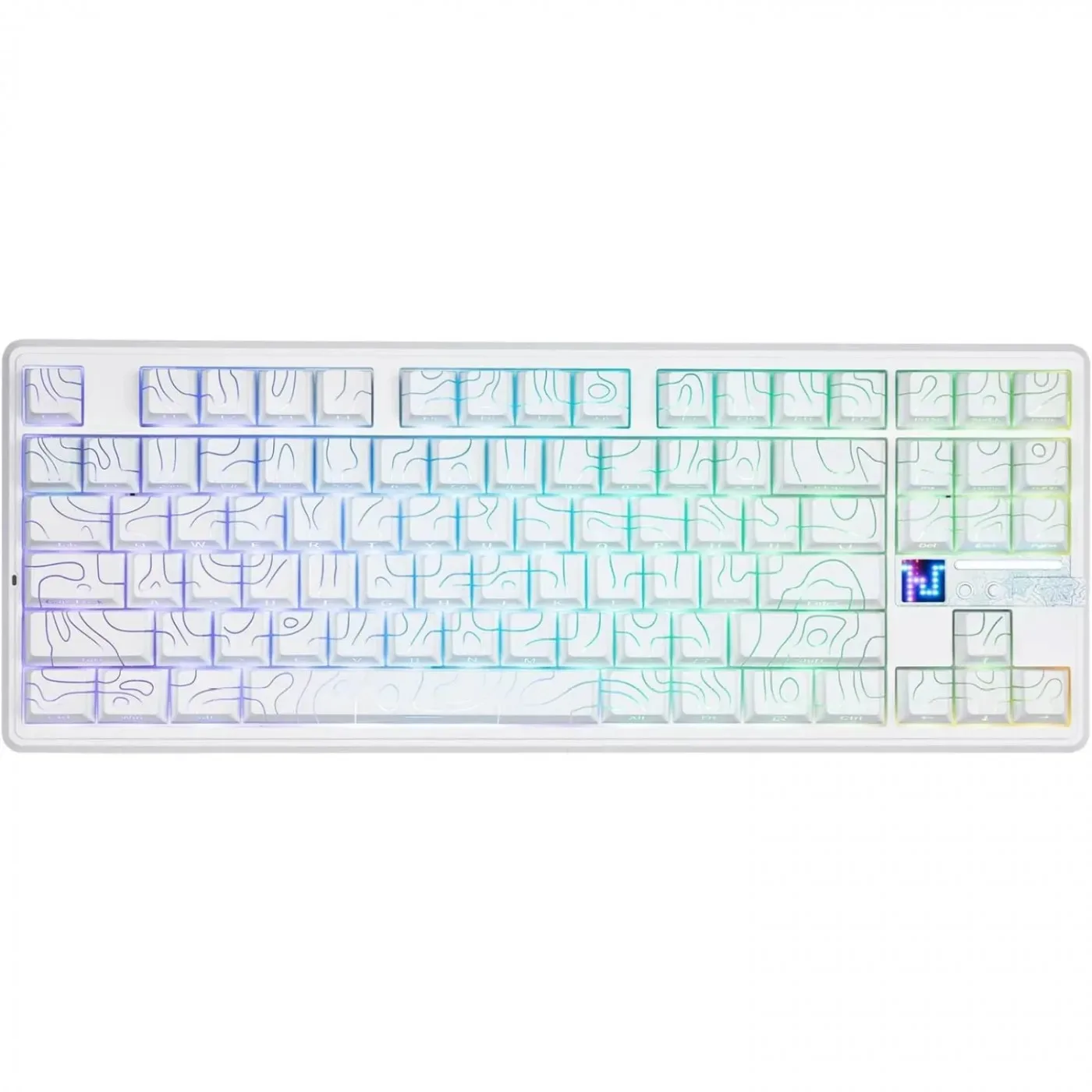 Perifericos Teclado Inalambrico Aula F87 Pro V2 White + White Contour Switch Star Vector Gamer Mecanico