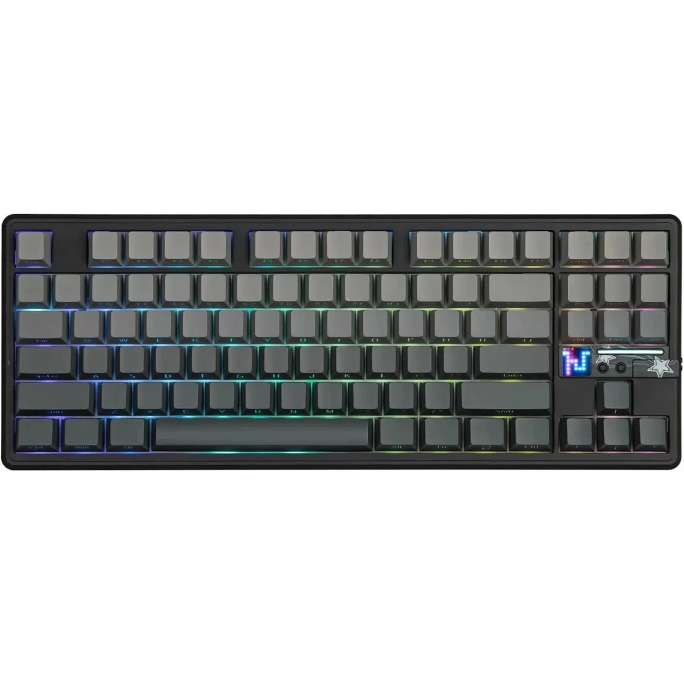 Perifericos Teclado Inalambrico Aula F87 Pro V2 Black Gradient Gray Switch Gray Wood V4 Gamer Mecanico