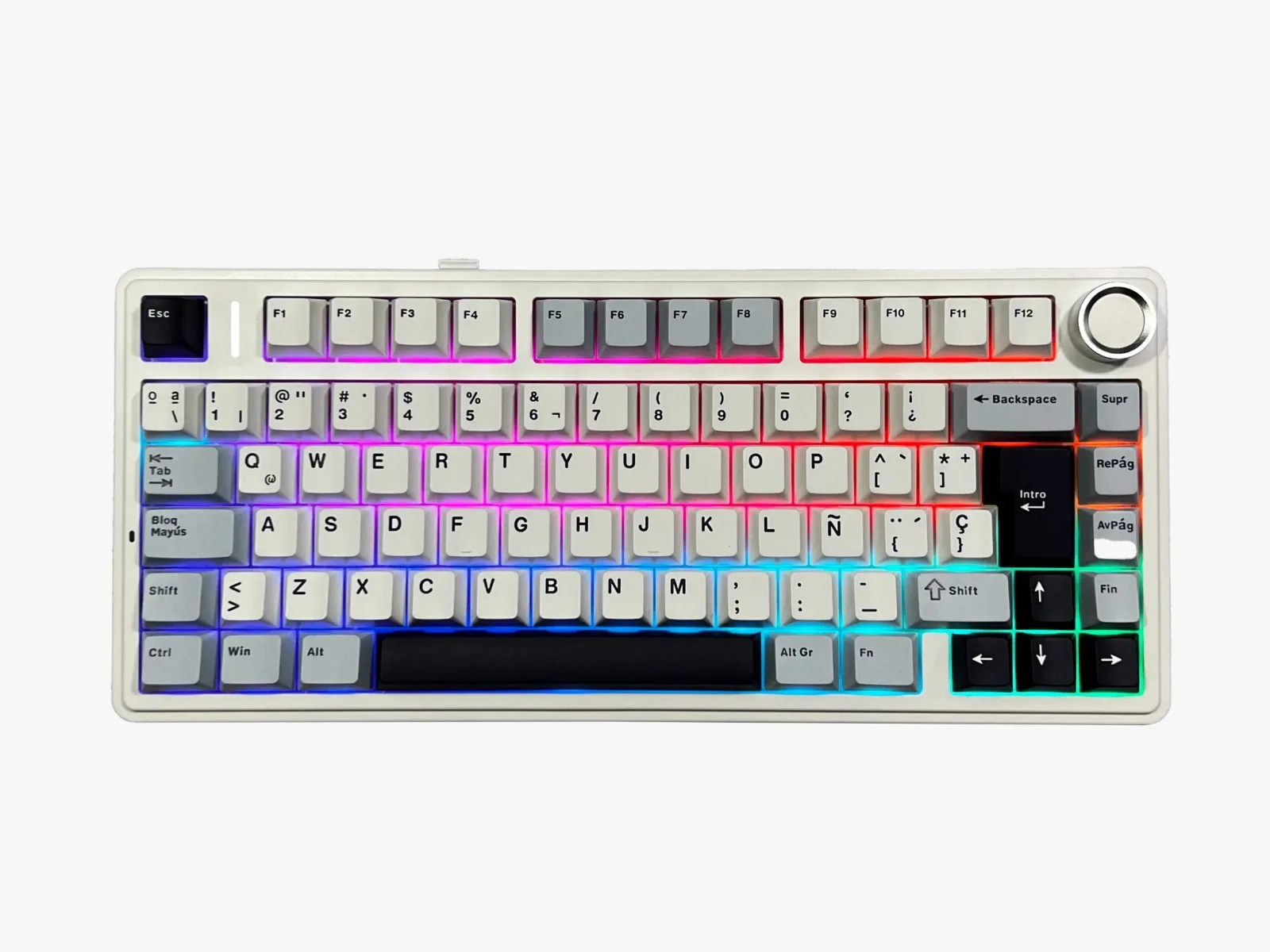 Perifericos Teclado Inalambrico Aula F75 Blue White Purple RGB Switch Reaper Gamer Mecanico BT