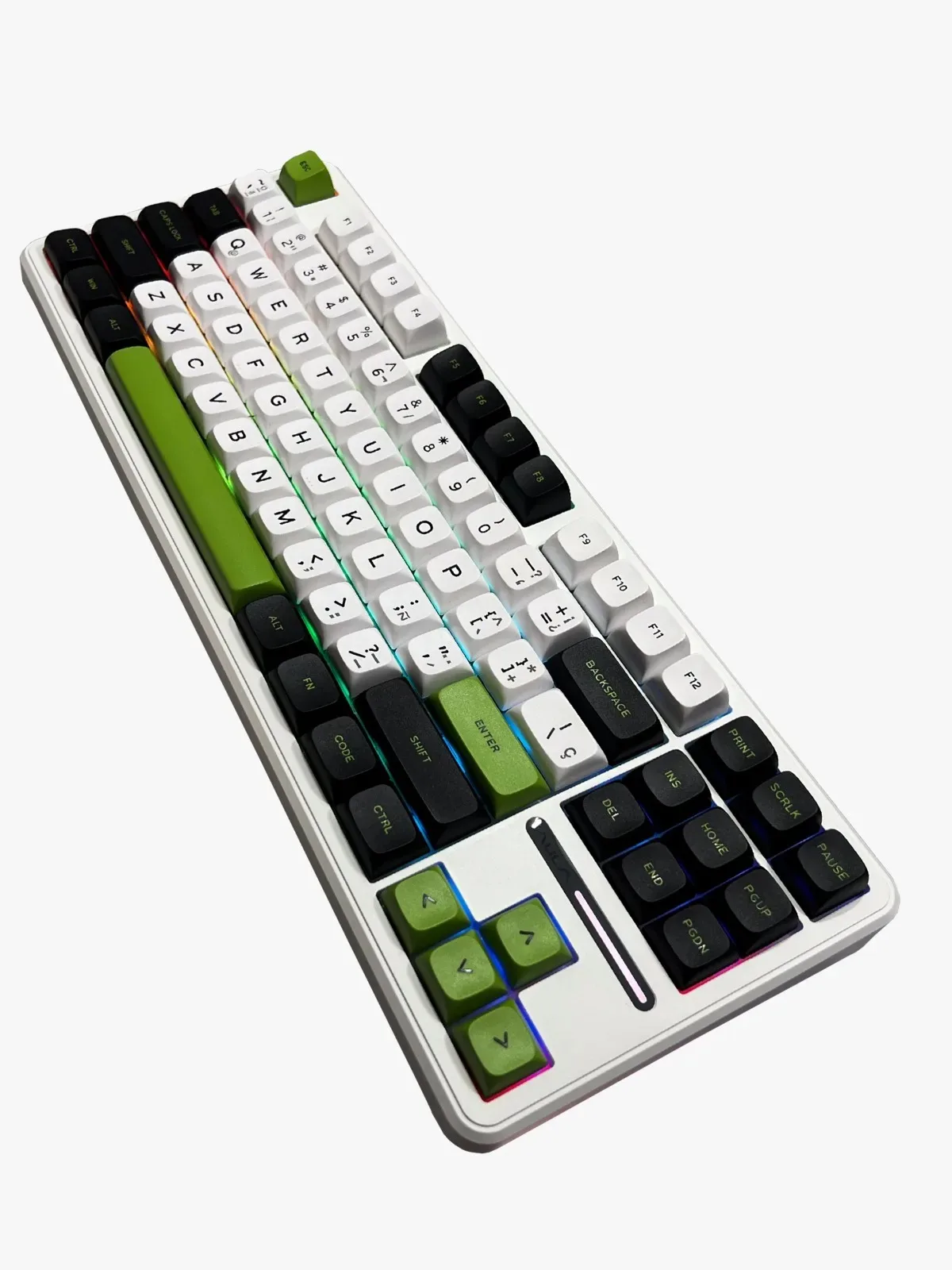 Perifericos Teclado Inalambrico Aula F87 White Black Green Switch GrayWood Gamer Mecanico BT