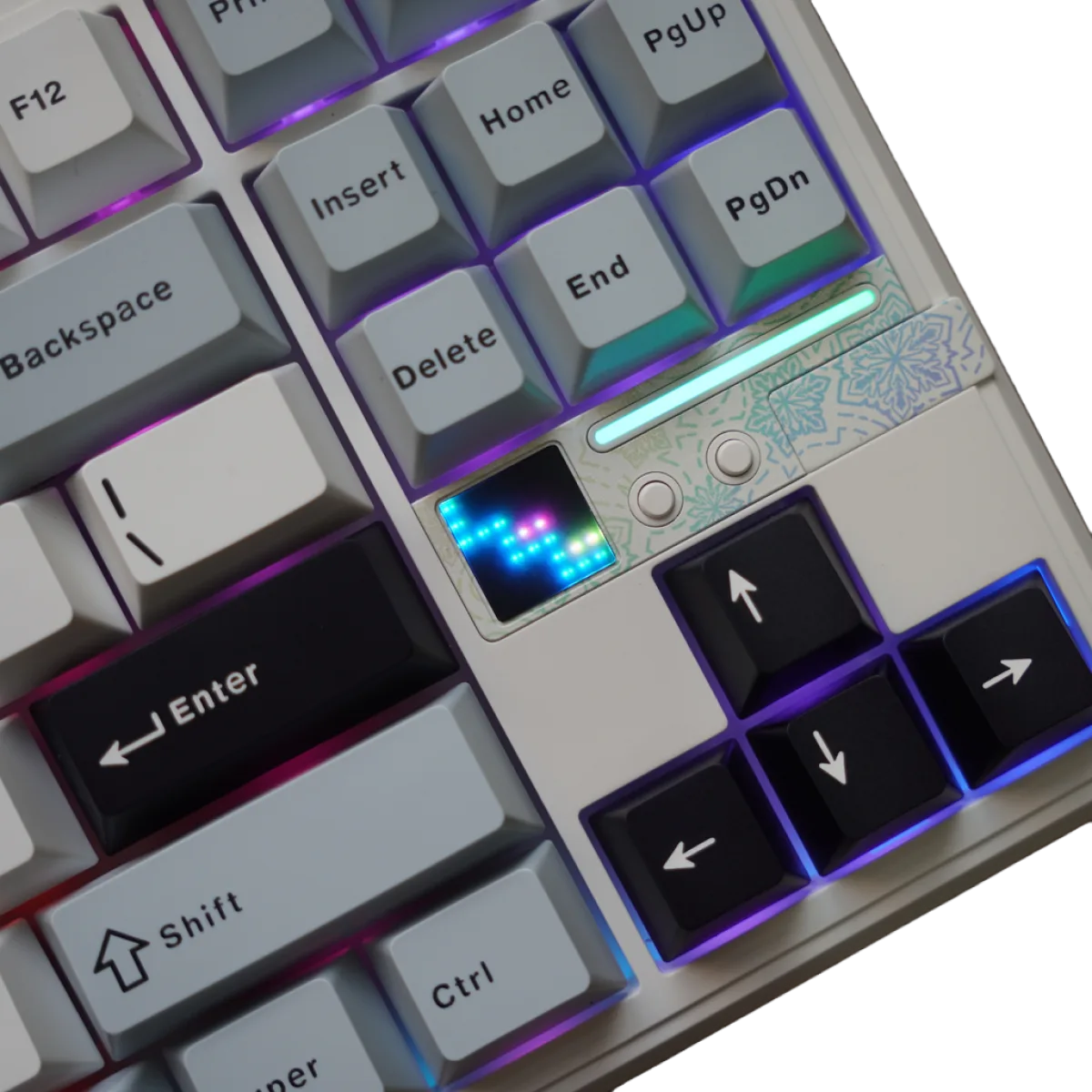 Perifericos Teclado Inalambrico Aula F87 Pro V2 White + Light Blue + White + Dark Purple Switch Star Vector Gamer Mecanico BT