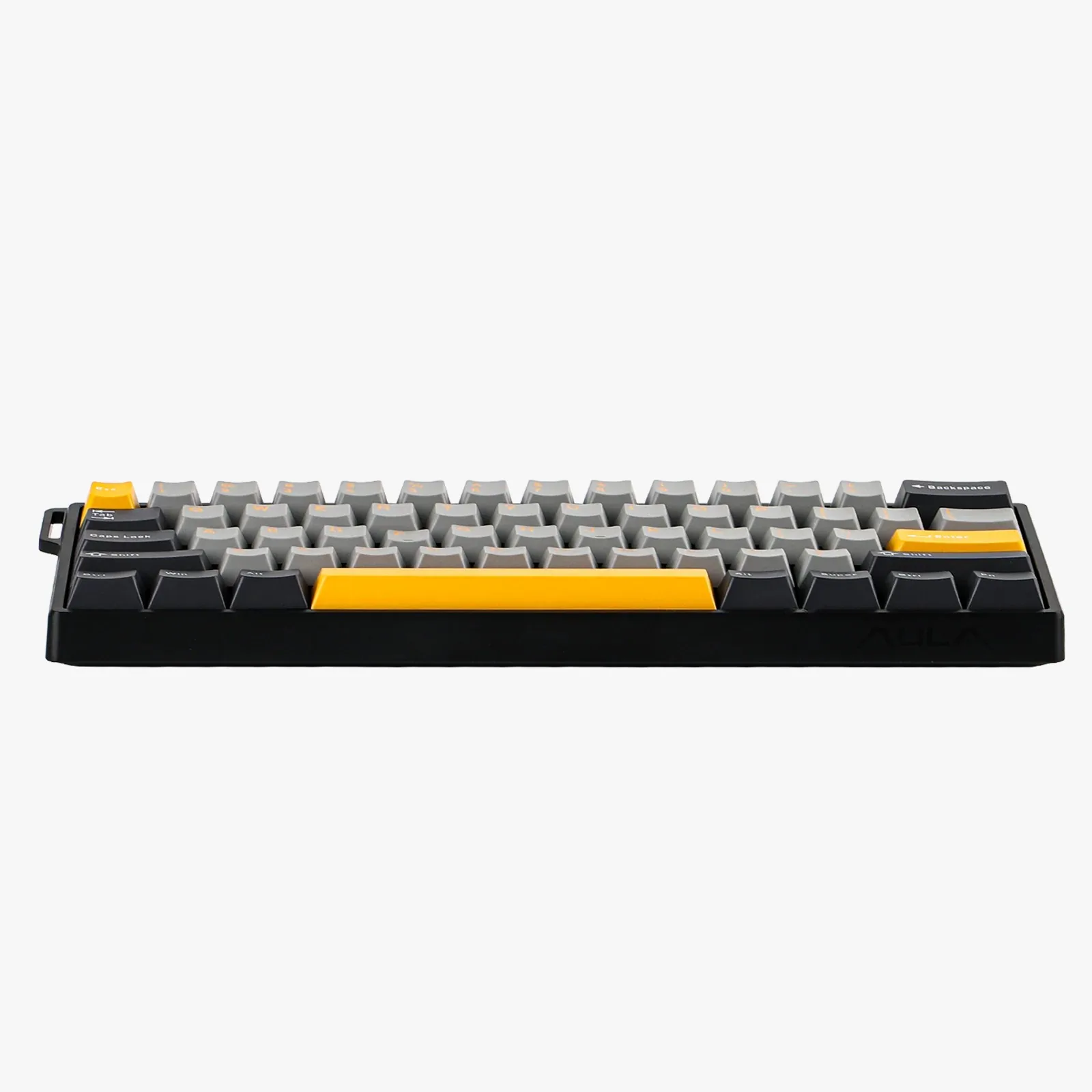Perifericos Teclado USB Aula WIN60HE Max Dark Grey + Light Grey + Yellow Wing Chun Switch Magnetico Gamer