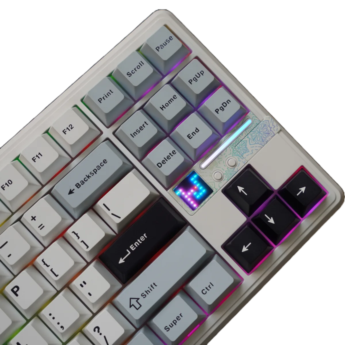 Perifericos Teclado Inalambrico Aula F87 Pro V2 White + Light Blue + White + Dark Purple Switch Star Vector Gamer Mecanico BT