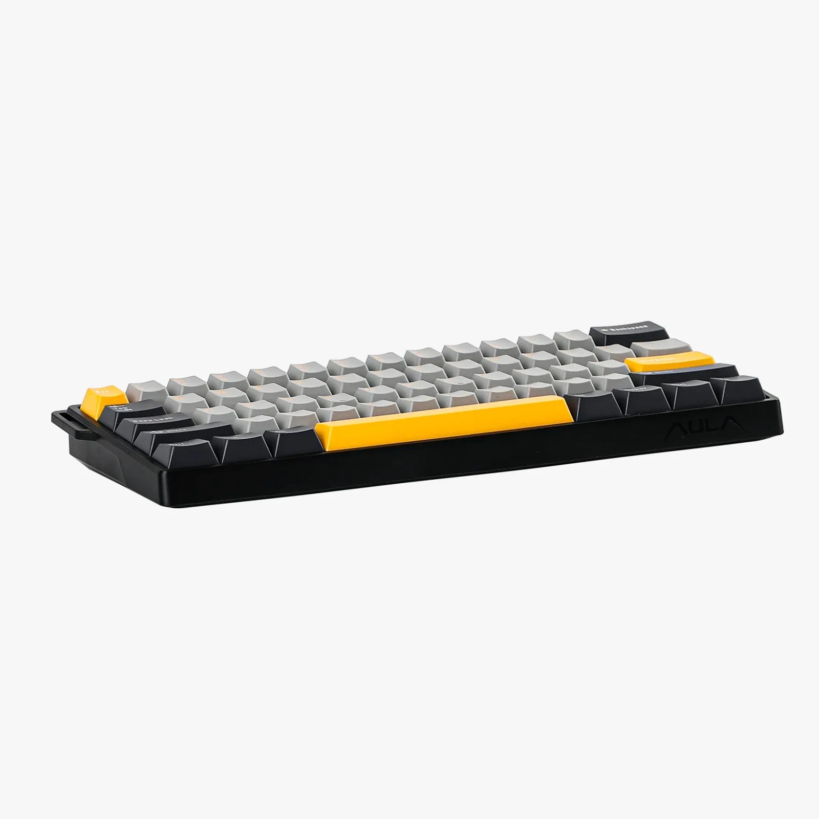 Perifericos Teclado USB Aula WIN60HE Max Dark Grey + Light Grey + Yellow Wing Chun Switch Magnetico Gamer