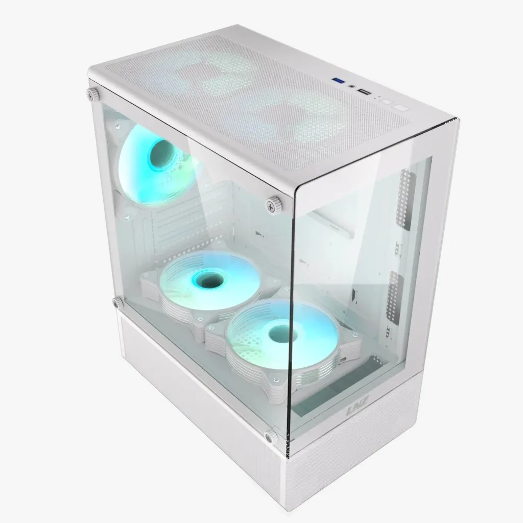 Gabinete Gamer LNZ P11 X5 Fan ARGB White P11-ARGB-WHTM