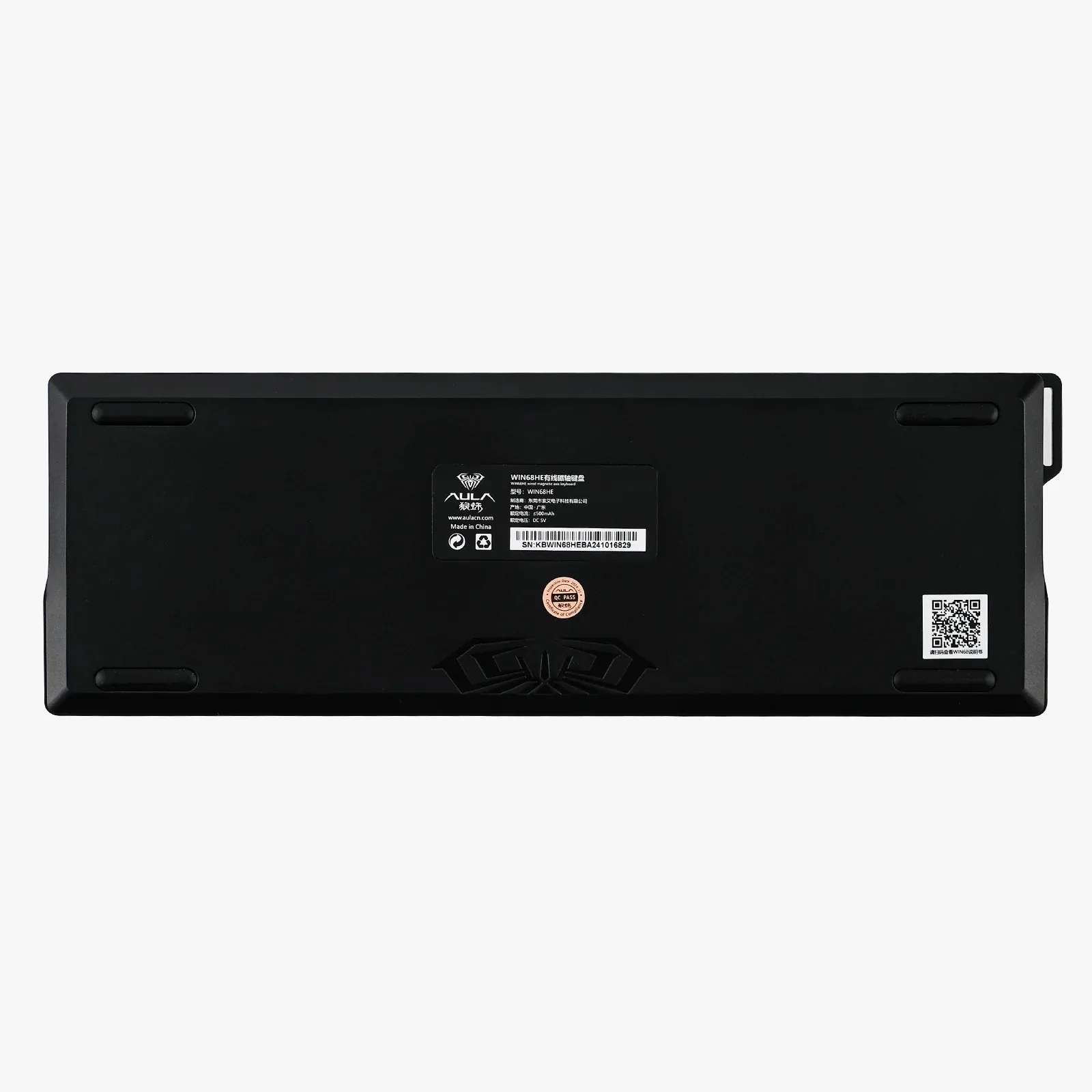 Perifericos Teclado USB Aula WIN68HE Black + Black Keycaps Switch Magnetico Gamer