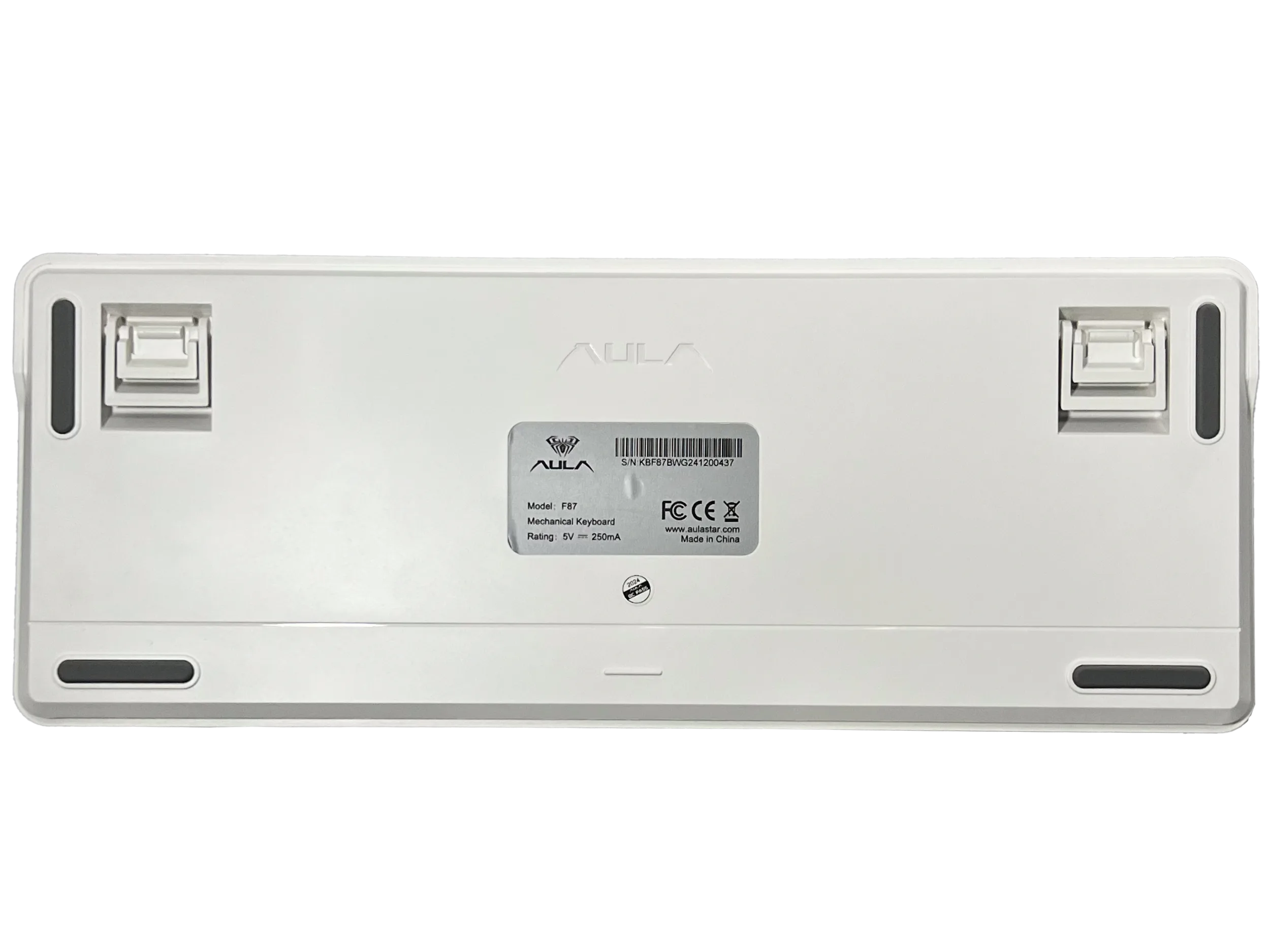 Perifericos Teclado USB Aula F87 Black + White + Green Switch Grey Wood V3 Gamer Mecanico