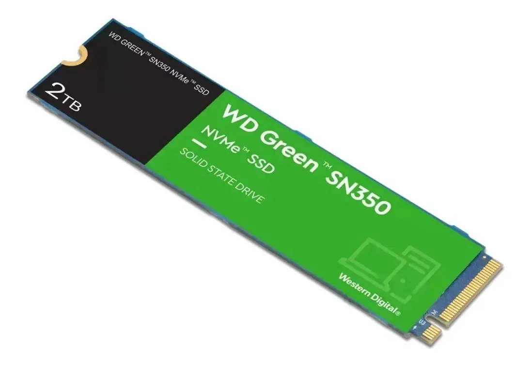 Almacenamiento Disco Solido SSD NVMe Western Digital 2TB Green SN350 M.2 PCIe WDS200T3G0C