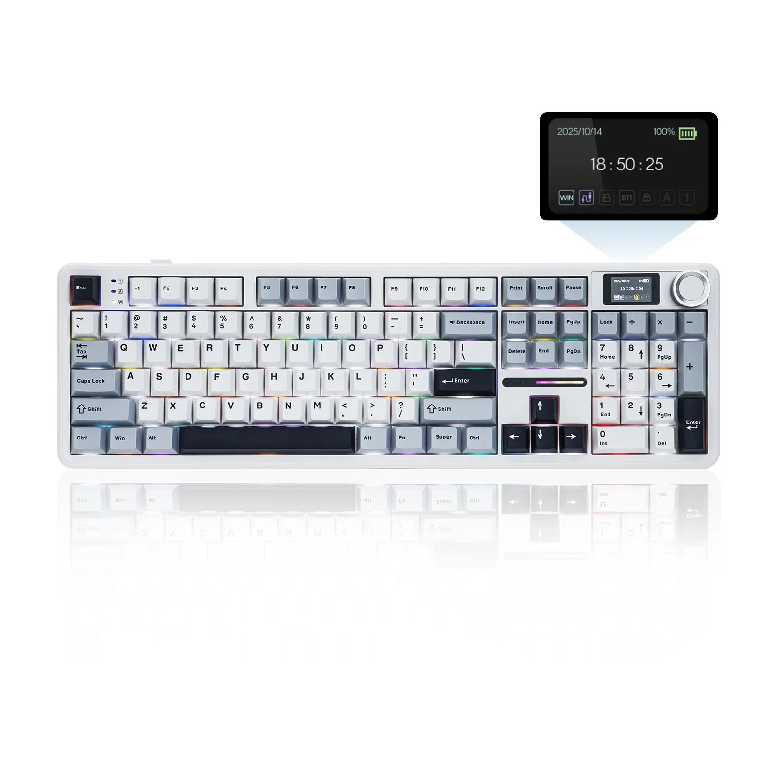 Perifericos Teclado Inalambrico Aula F108 Pro Light Blue + White + Black Purple Switch Reaper Gamer Mecanico BT