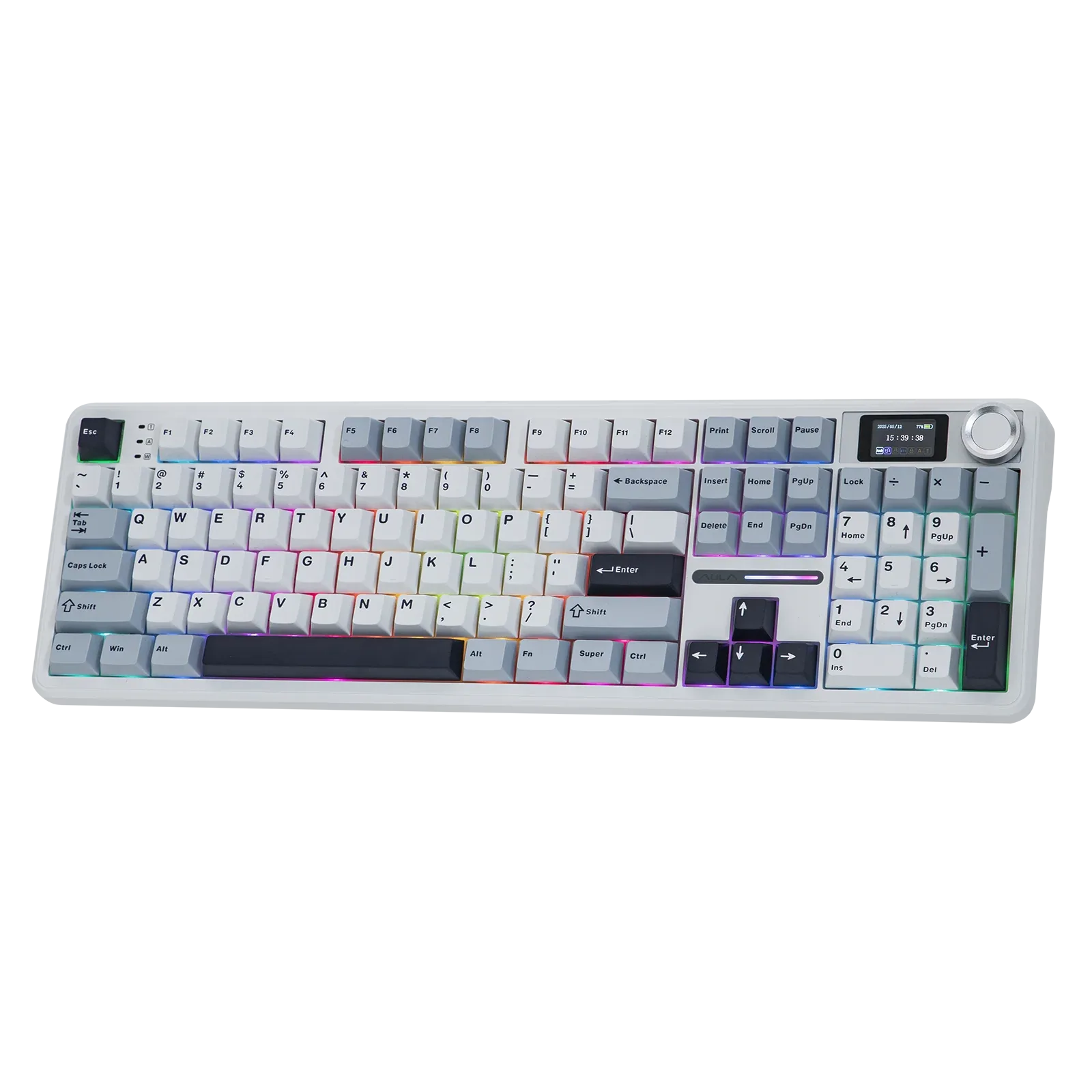 Perifericos Teclado Inalambrico Aula F108 Pro Light Blue + White + Black Purple Switch Reaper Gamer Mecanico BT