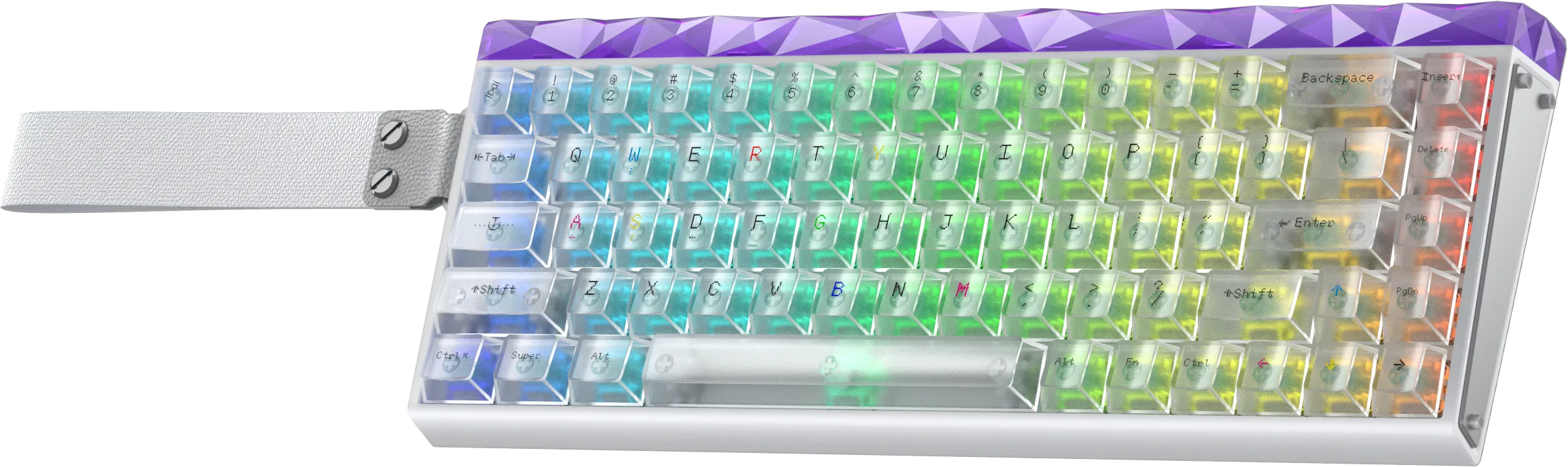 Perifericos Teclado USB Aula Hero 68HE White Translucent Switch Silver Gamer Magnetico
