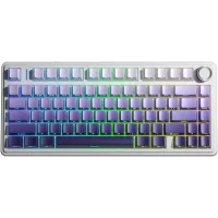 Perifericos Teclado Inalambrico Aula F75 Pro White + Gradient Purple Star Vector Switch Gamer Mecanico BT