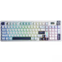 Perifericos Teclado Inalambrico Aula S98 Pro White + Blue Switch Star Vector Gamer Mecanico BT