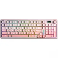 Perifericos Teclado Inalambrico Aula S98 Pro Pink Degrade Switch Strawberry Gamer Mecanico BT
