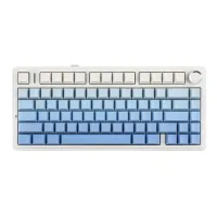 Perifericos Teclado Inalambrico Aula F75 White + Gradient Blue Switch Reaper Gamer Mecanico BT