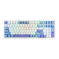 Perifericos Teclado Inalambrico Aula F99 White Blue Purple Switch GrayWood Gamer Mecanico BT