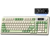 Perifericos Teclado Inalambrico Aula S99 Pro Dark Green + Cream Yellow + Light Green Gamer BT