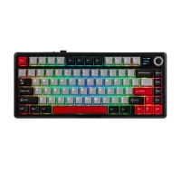 Perifericos Teclado Inalambrico Aula F75 Max Black + Gray + Red Switch Reaper Mecanico BT Gamer