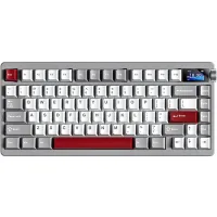 Perifericos Teclado Inalambrico Aula Nova 75 Red+ Gray + White  Switch Caramel Latte Gamer Mecanico BT