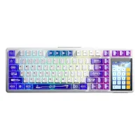 Perifericos Teclado Inalambrico Aula L99 C/Pantalla Semi-transparent Purple+White Switch Raindrop Gamer Mecanico BT