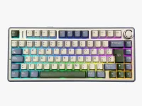 PERIFERICOS TECLADO INALAMBRICO AULA AU75 PURPLE BEIGE SWITCH STAR VECTOR GAMER MECANICO BT