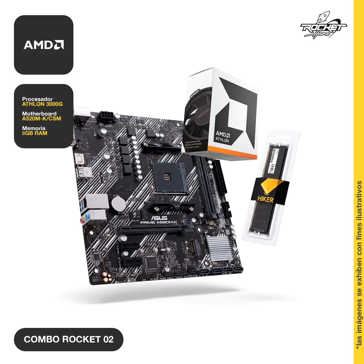 COMBO ROCKET ATHLON 3000G - A520 - 8GB