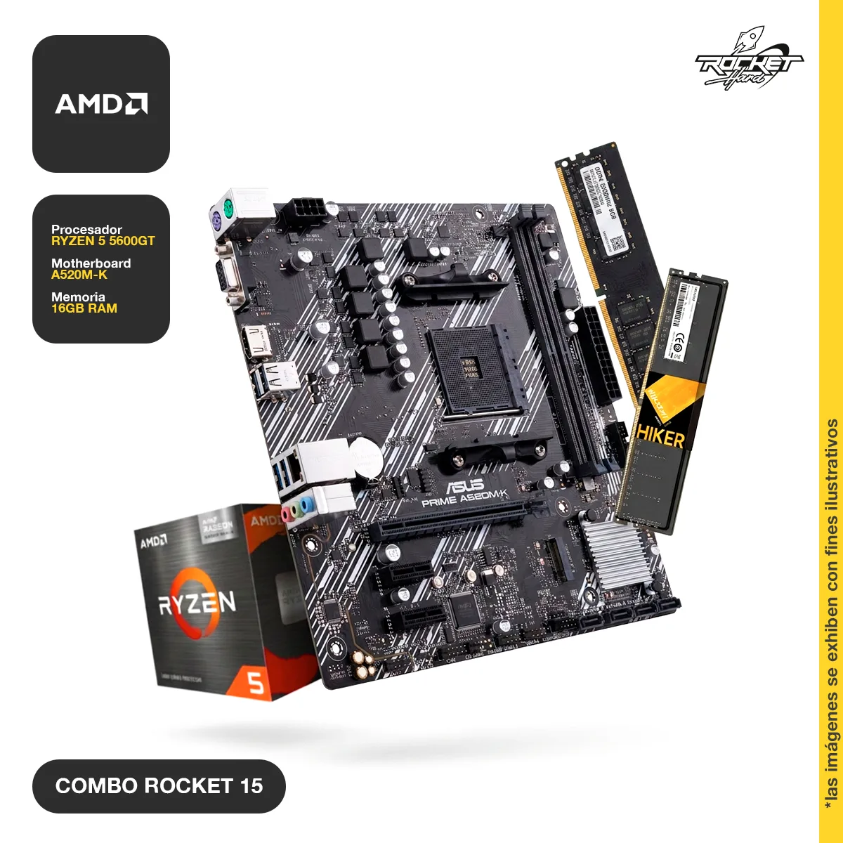 COMBO ROCKET RYZEN 5 5600GT - A520 - 16GB