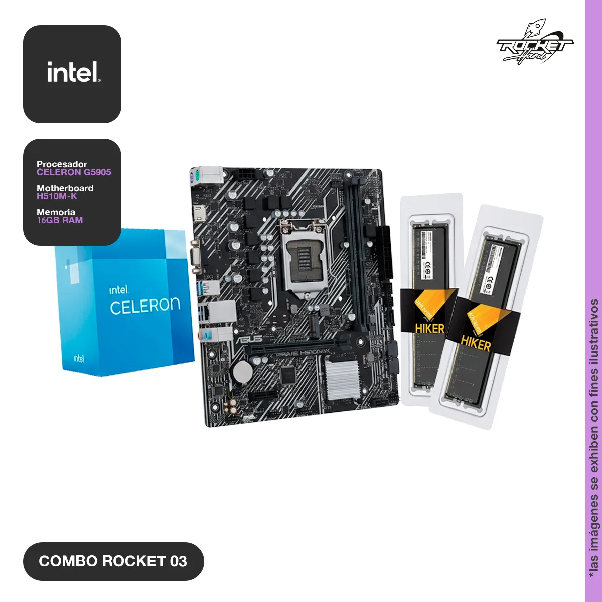 COMBO ROCKET INTEL CELERON G5905 - H510 - 16GB