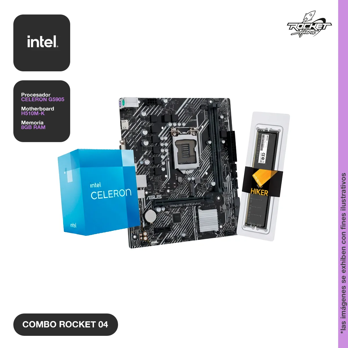 COMBO ROCKET INTEL CELERON G5905 - H510 - 8GB