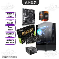 Pc Ryzen 5 5500-a520m-k-16gb-480gb-2060s-650w+gabinete Rgb