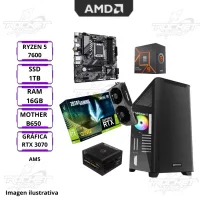 Pc Rocket Am5 Ryzen 5 7600 - 16gb Ram - 1tb Nvme - Rtx 3070