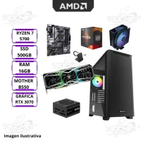 Pc Rocket Amd Ryzen 7 5700 - B550m - 16gb Ram - 500gb Nvme - Rtx 3070 - 750w Platinum