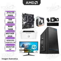 Rocket School 02 - Athlon 3000g - A520m-k - 16gb - 500gb - Gabinete Kit - Monitor - Impresora
