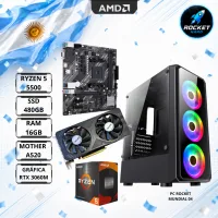 Pc Ryzen 5 5500-a520m-k-16gb-480gb-rtx 3060m-750w+gabinete Rgb